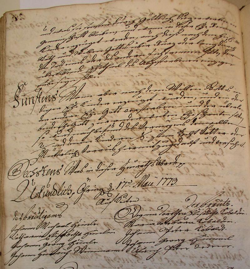 Ehe-Vertrag 1773
