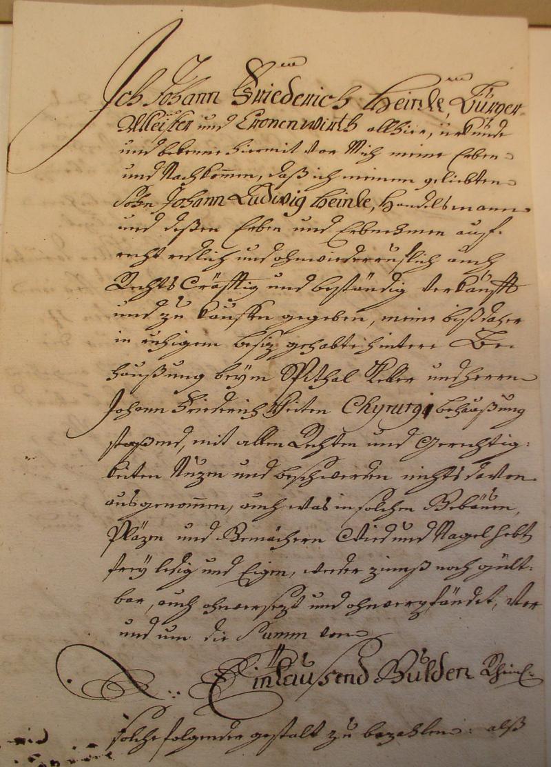 Kauf-Brief 1768