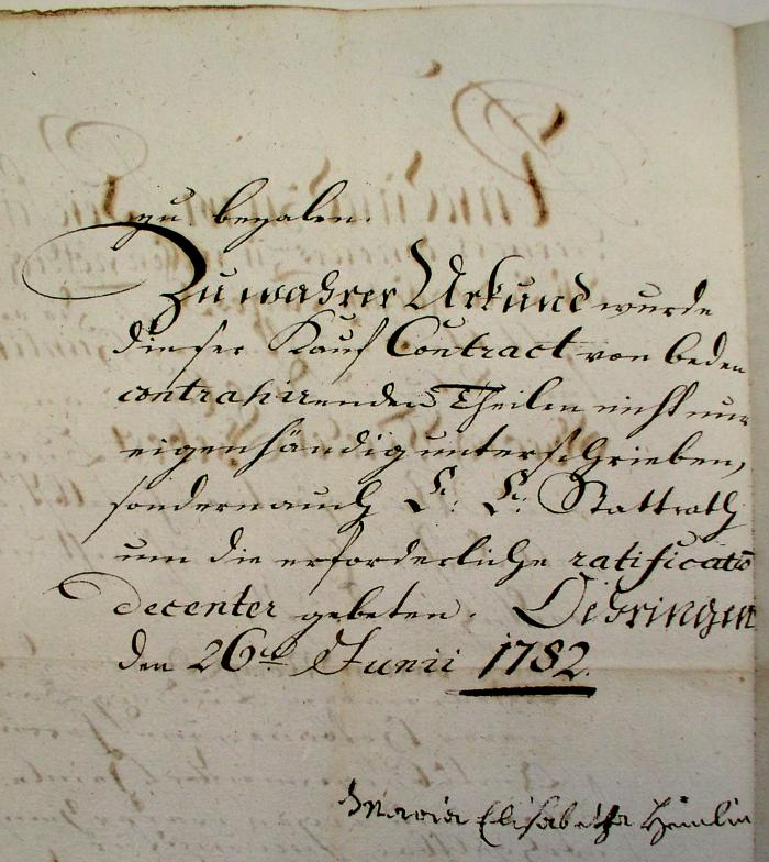 Kauf-Brief 1782