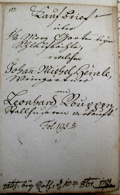 Kaufbrief von 1793