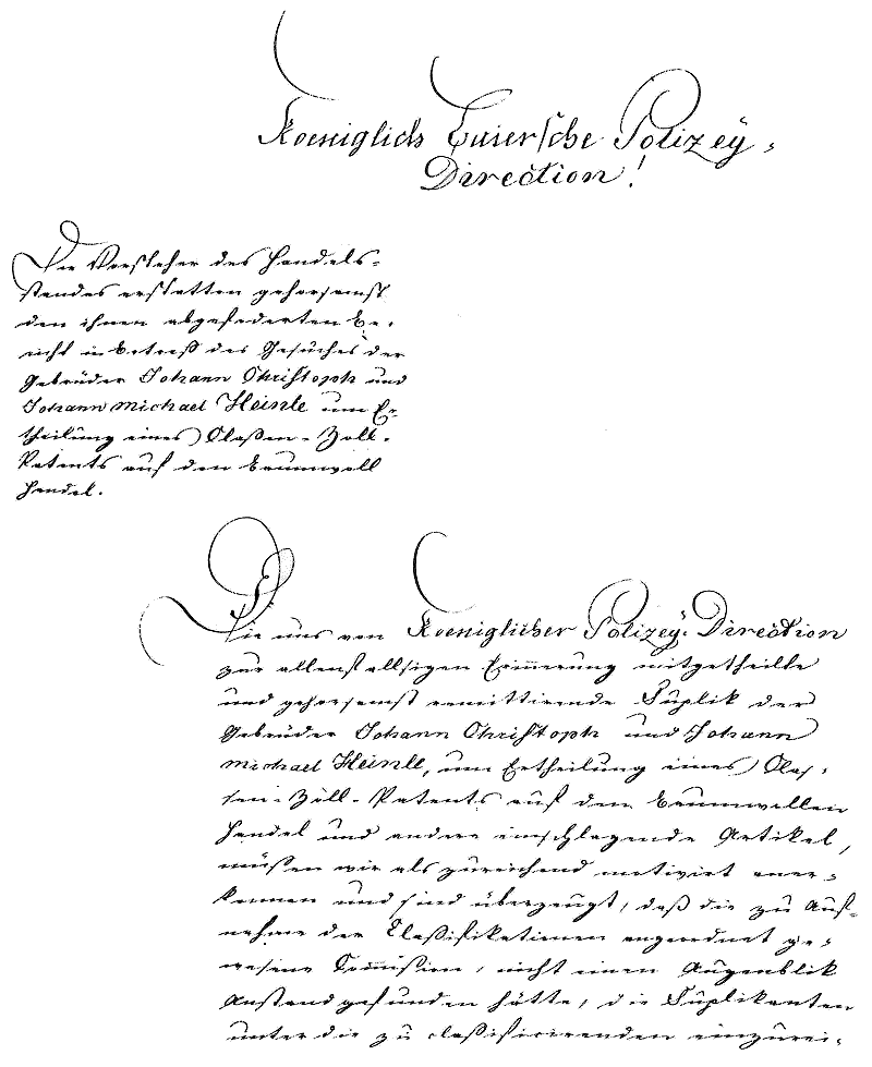 Beantragung eines Klassen-Zoll-Patents 1808