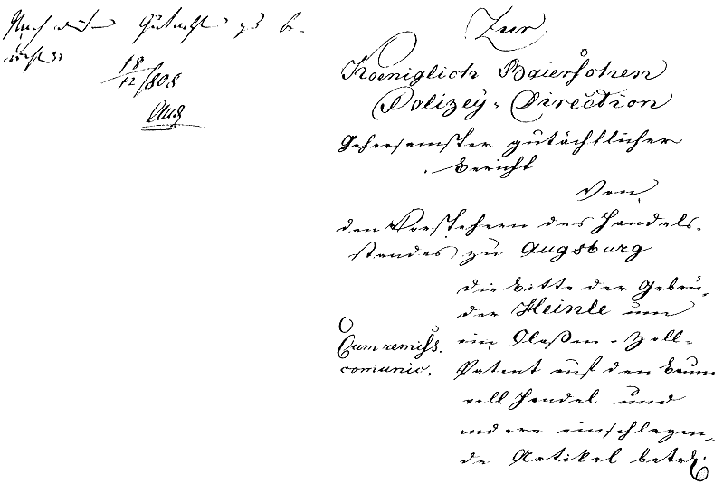 Beantragung eines Klassen-Zoll-Patents 1808