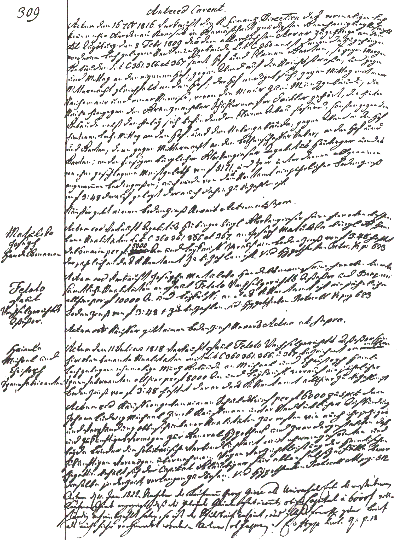 Grundbucheintrag zum ehemaligen Stadt-Münz-Gebäude. Mit Eintrag zum Kauf durch die Brüder Johann Christoph und Johann Michael Heinle