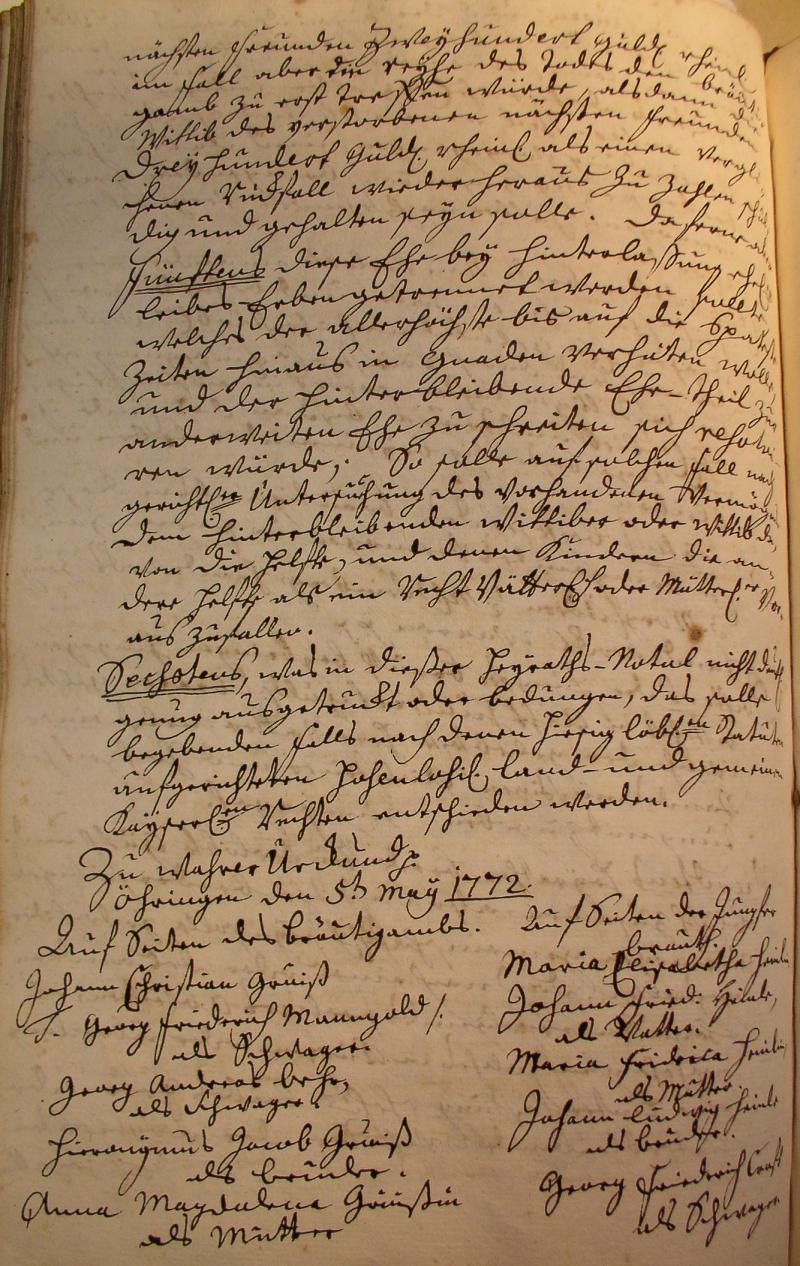Ehevertrag 1772