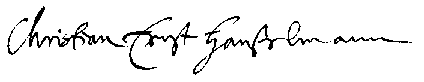 Unterschrift von Christian Ernst Hanßelmann