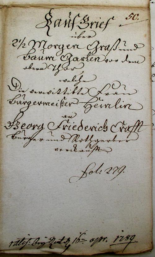 Kauf-Brief 1789