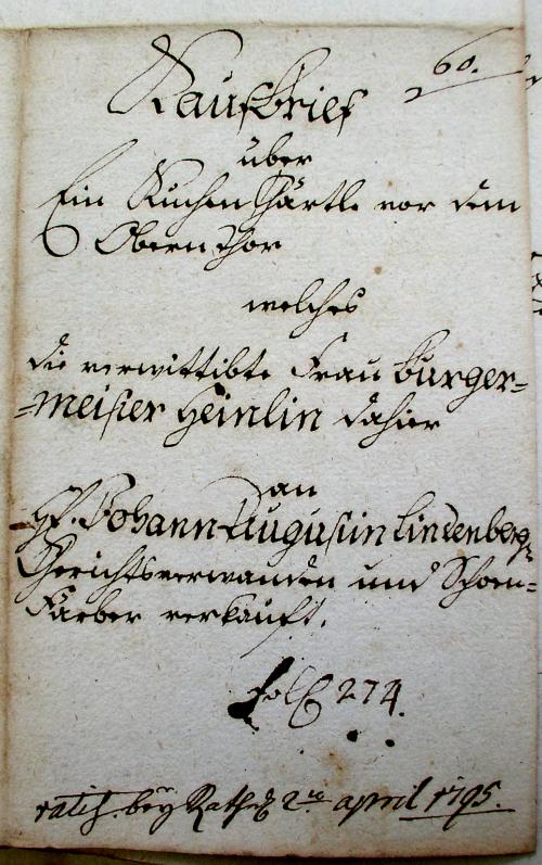 Kauf-Brief 1789