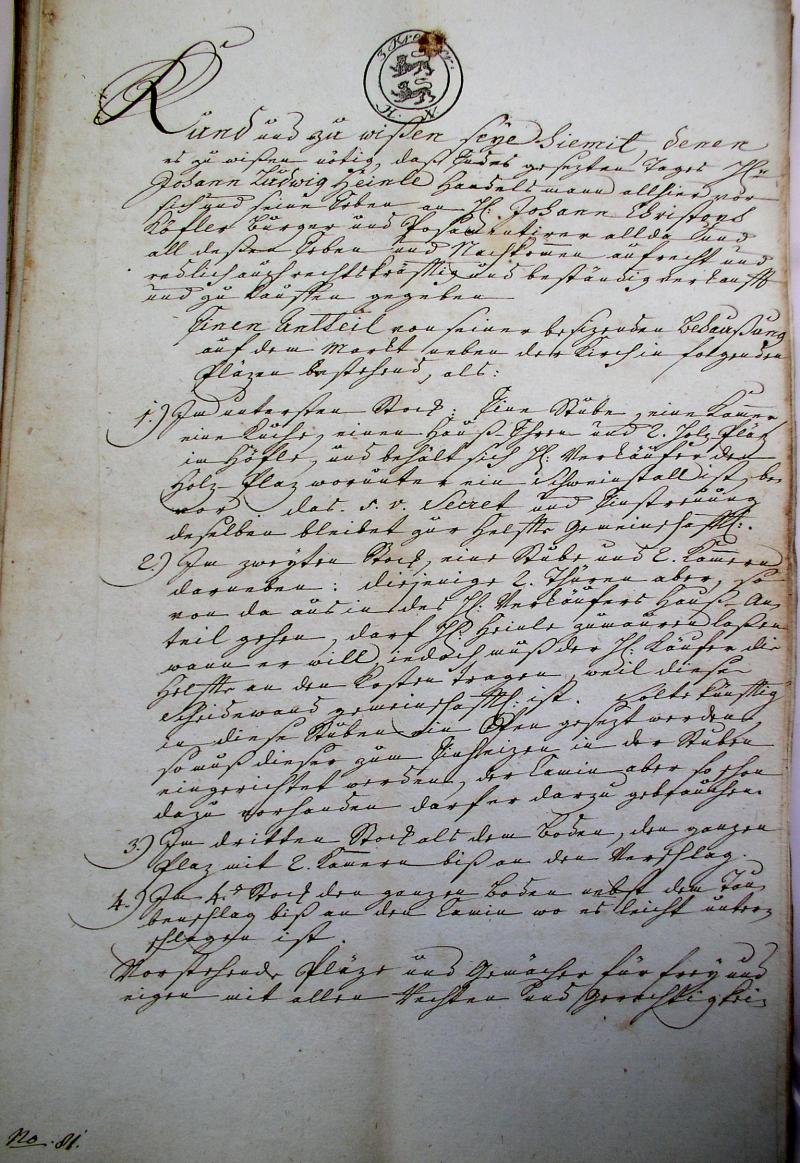 Kauf-Brief 1796