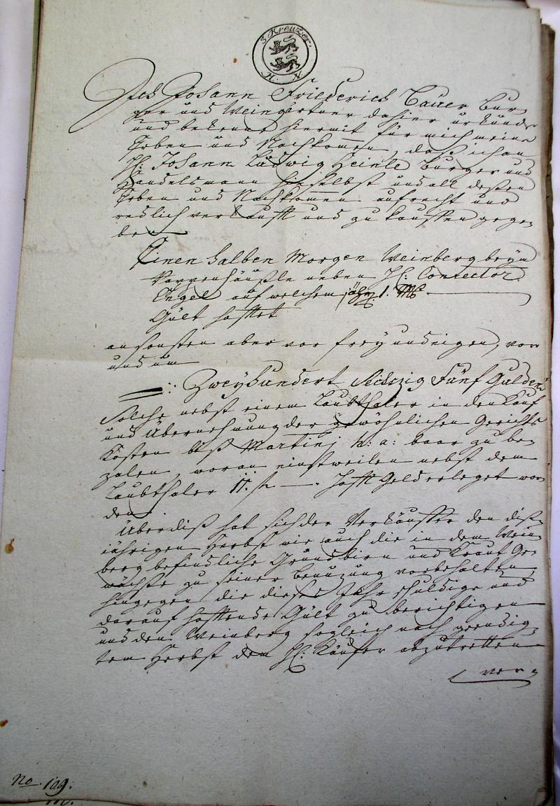 Kauf-Brief 1796