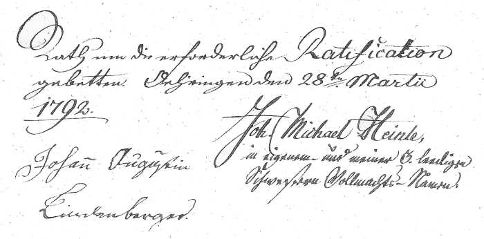 Kaufbrief von 1792