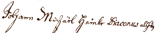 Unterschrift von Johann Martin Heinle