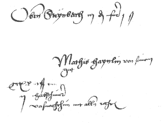 Auszug aus dem Gnadentaler Lagerbuch zu Obersteinbach von 1539